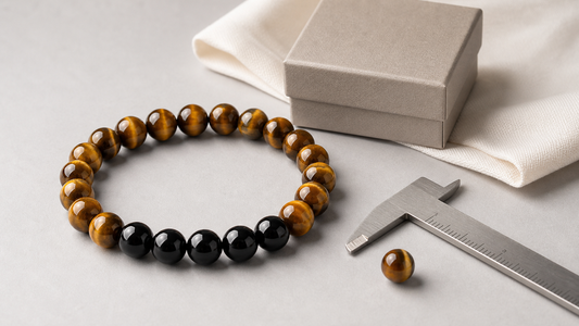 8mm natural stone bracelet with measuring caliper and gift box