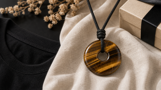 Golden tiger eye pendant necklace styled for everyday wear