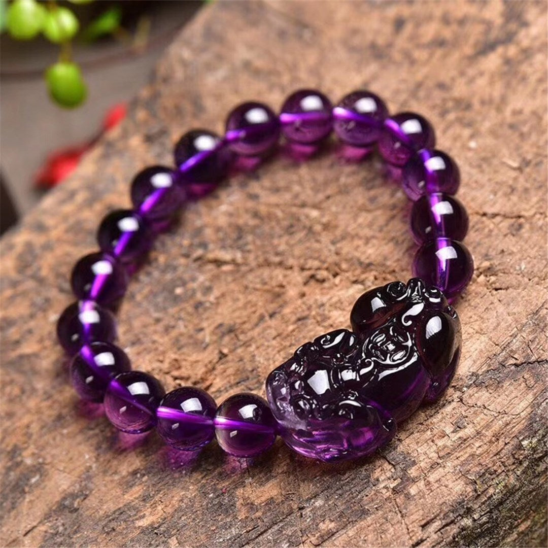 The Intuitive Investor" Amethyst Pixiu Wealth Bracelet