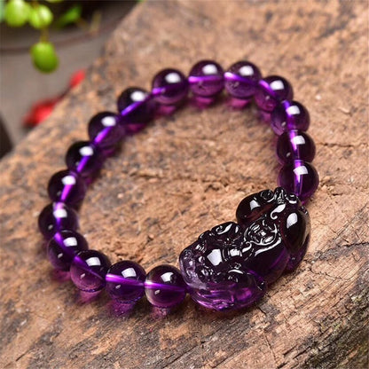 The Intuitive Investor" Amethyst Pixiu Wealth Bracelet