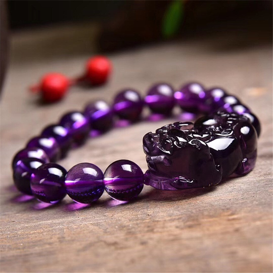 The Intuitive Investor" Amethyst Pixiu Wealth Bracelet