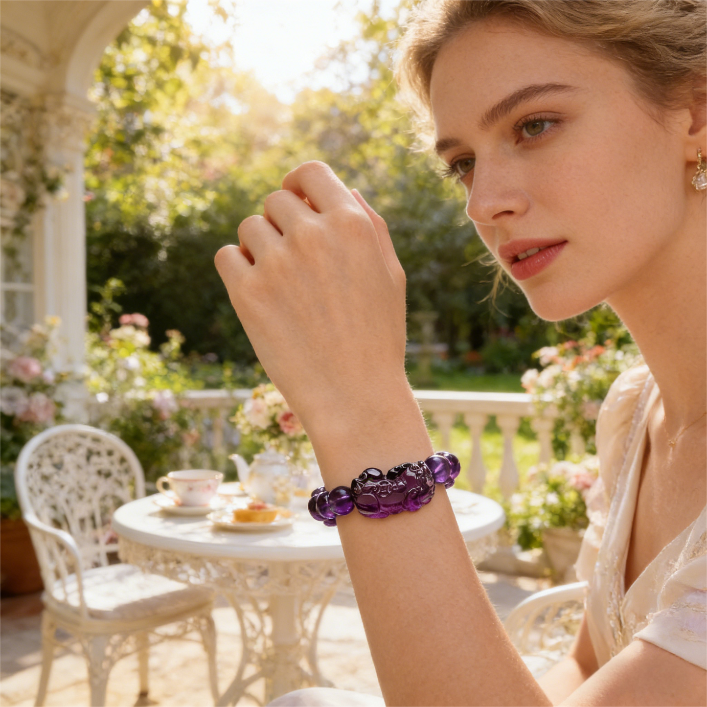 The Intuitive Investor" Amethyst Pixiu Wealth Bracelet