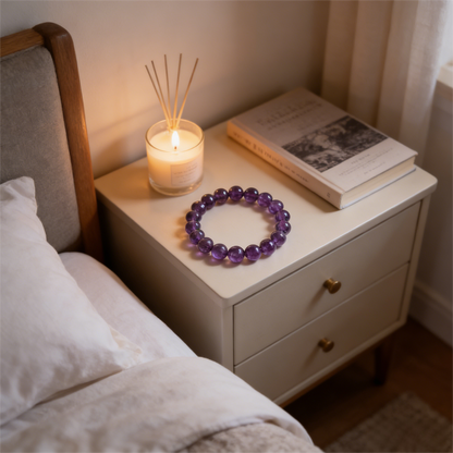 The Sovereign Mind" Amethyst Bracelet (Aura Purification)