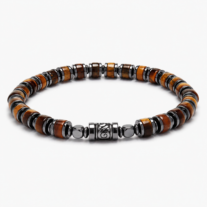 Old Roads Tiger Eye Bracelet main 4mm column bead product photo