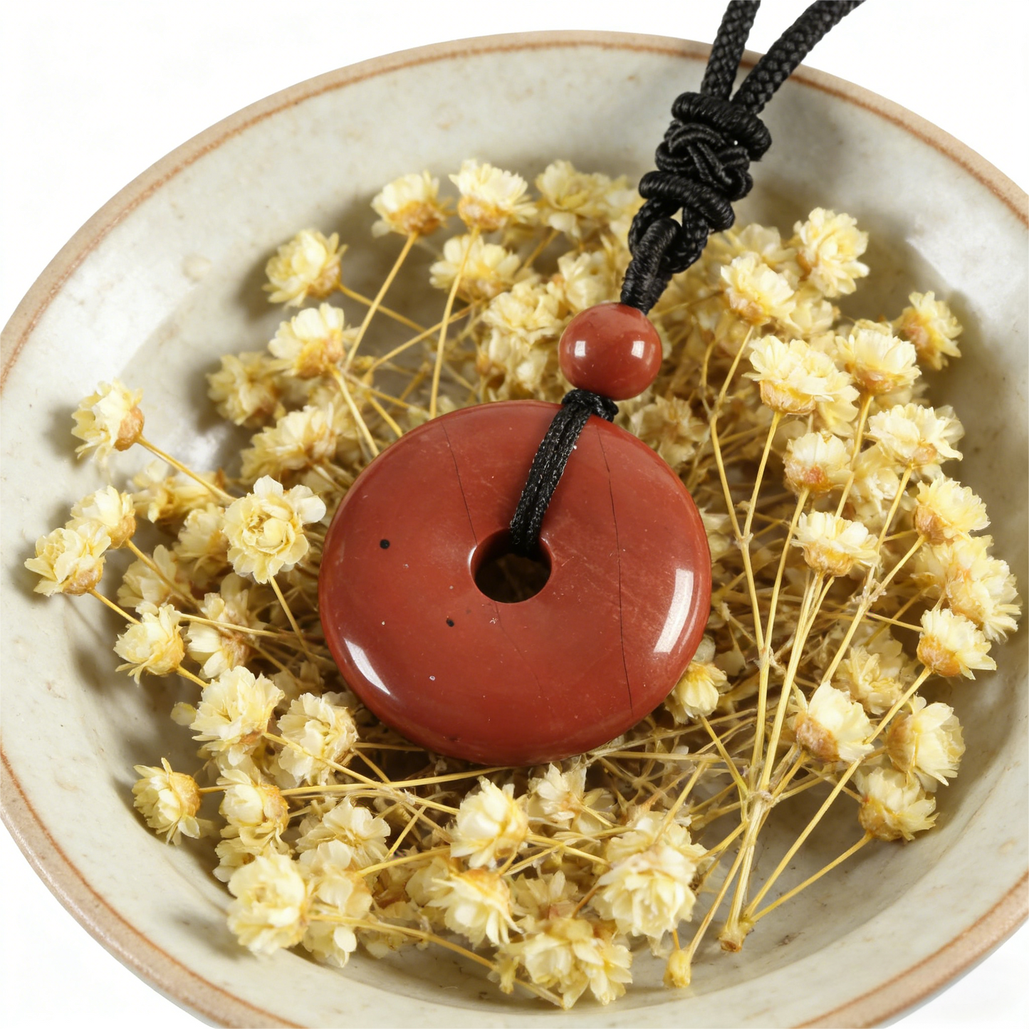 Circle of Vitality" Red Jasper Amulet (Root Chakra Grounding)