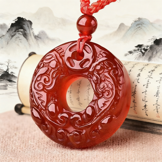 Red Agate Pi Xiu & Peace Buckle - The "Fire Wealth" Amulet Collection
