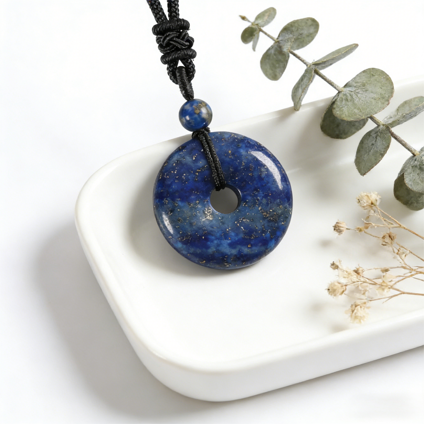 Lapis Lazuli Pendant Necklace product photo with natural stone detail