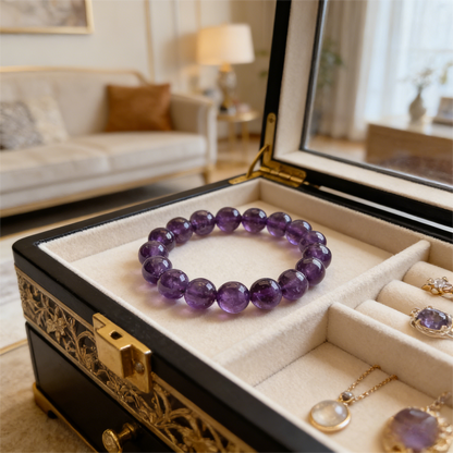 The Sovereign Mind" Amethyst Bracelet (Aura Purification)