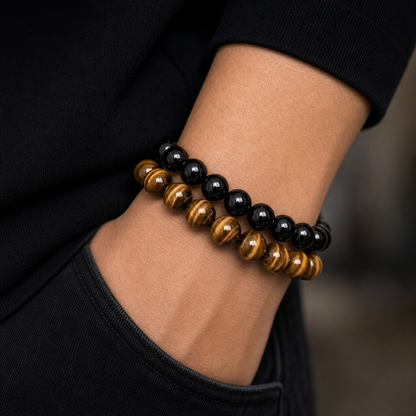 Black Obsidian & Tiger Eye Bracelet Set for everyday style and meaningful gifting