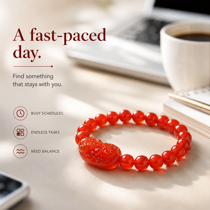 Red Agate Pixiu bracelet for everyday style and focus