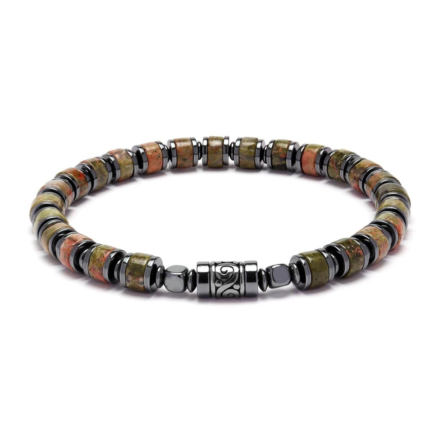 Old Roads Flower Green Stone Bracelet material reference product photo