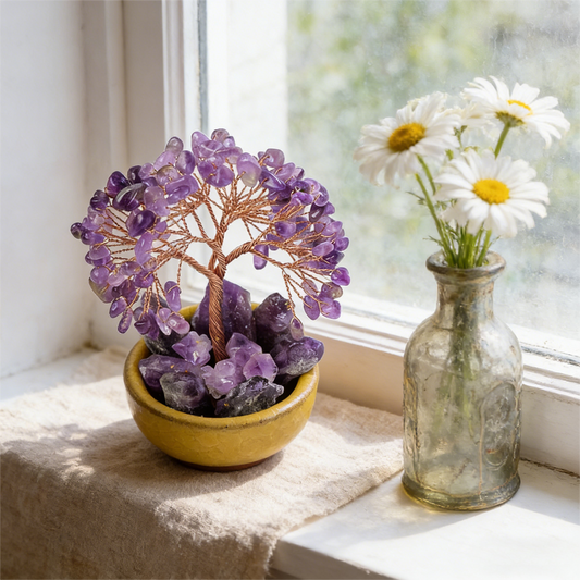 The Visionary's Sanctuary" Amethyst Cluster Bonsai (12 Branches of Wisdom)