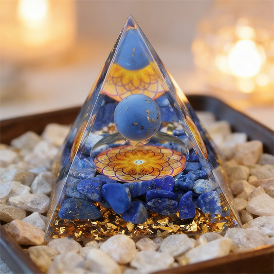 The Cosmic Mandala" Lapis Lazuli Orgone Pyramid