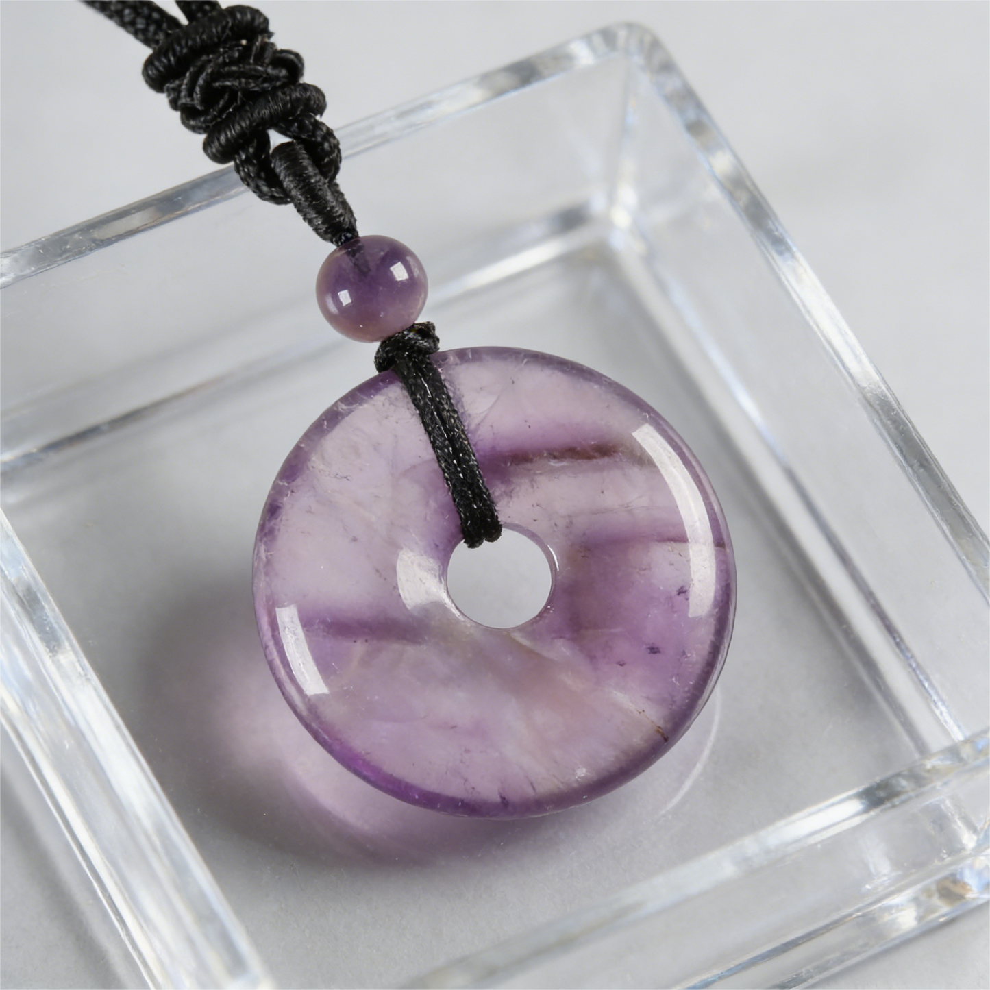 Circle of Peace" Amethyst Amulet Necklace (Aura Protection)