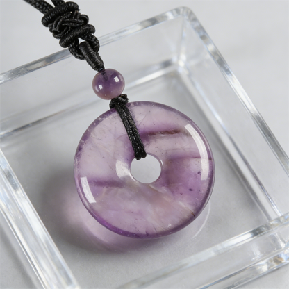 Circle of Peace" Amethyst Amulet Necklace (Aura Protection)