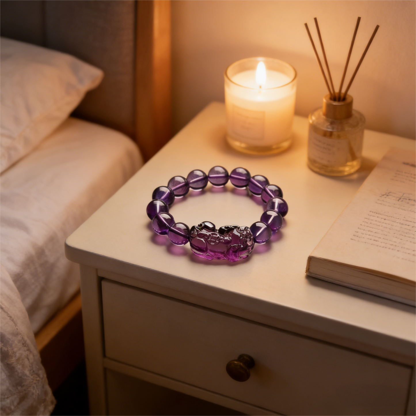 The Intuitive Investor" Amethyst Pixiu Wealth Bracelet