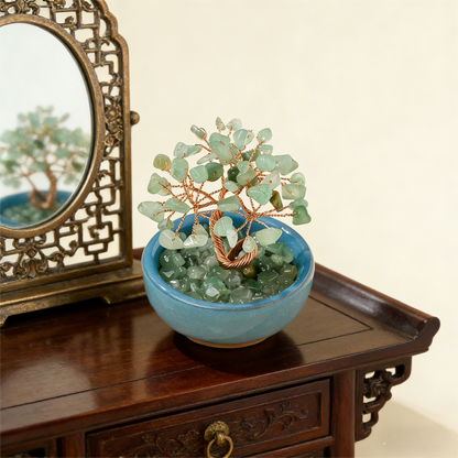 The Opportunity Magnet" Green Aventurine Luck Bonsai (6 Branches)