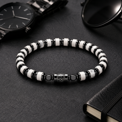 Old Roads white turquoise-style stone 4mm column bead bracelet 4mm column bead close-up