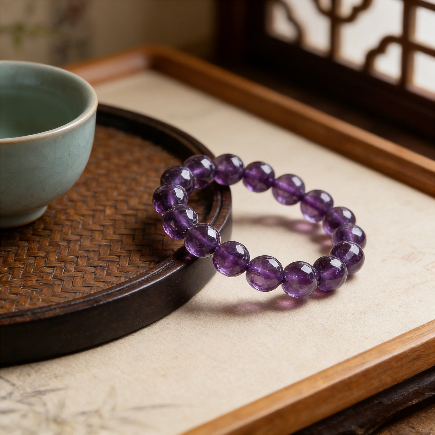 The Sovereign Mind" Amethyst Bracelet (Aura Purification)
