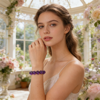 The Sovereign Mind" Amethyst Bracelet (Aura Purification)