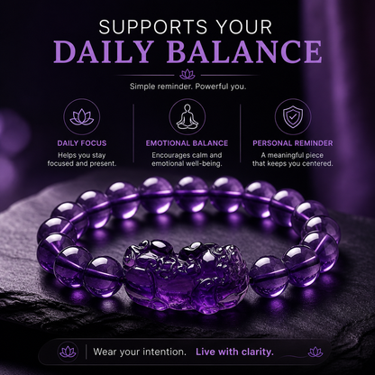 Amethyst Pixiu Bracelet styled for daily wear