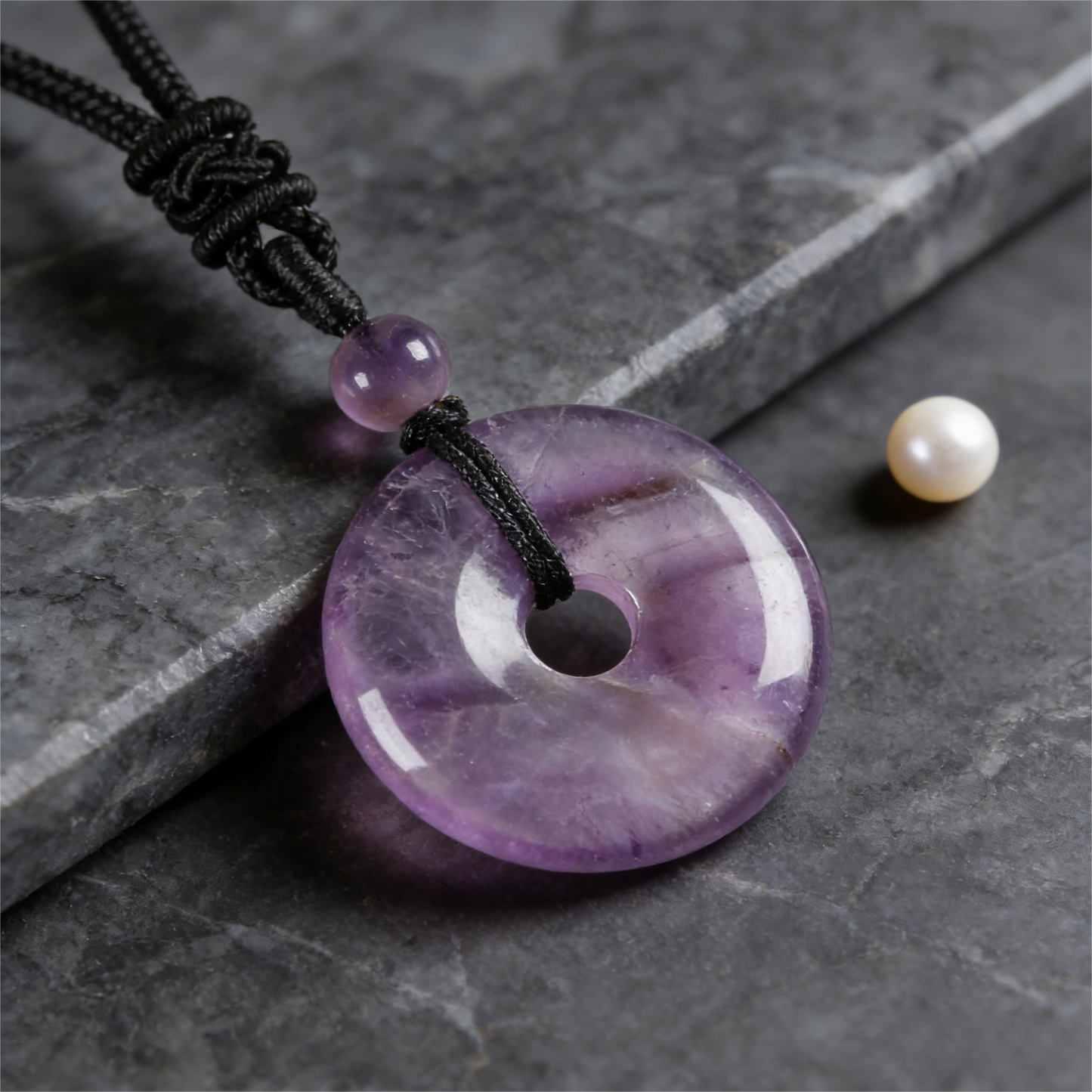Circle of Peace" Amethyst Amulet Necklace (Aura Protection)