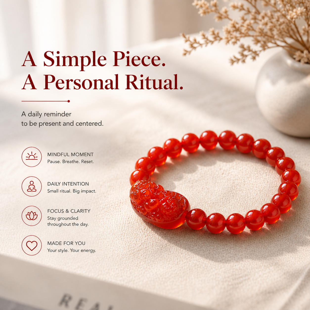Red Agate bracelet for personal ritual and meaningful gifting