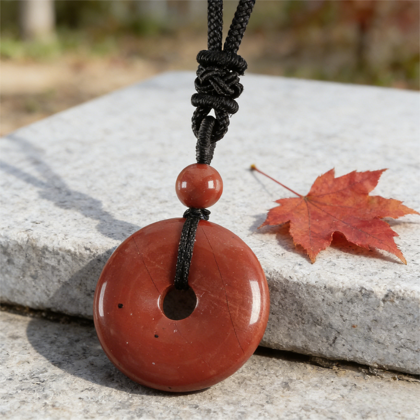 Circle of Vitality" Red Jasper Amulet (Root Chakra Grounding)