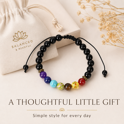 Black Obsidian Color Accent Bracelet gift pouch photo