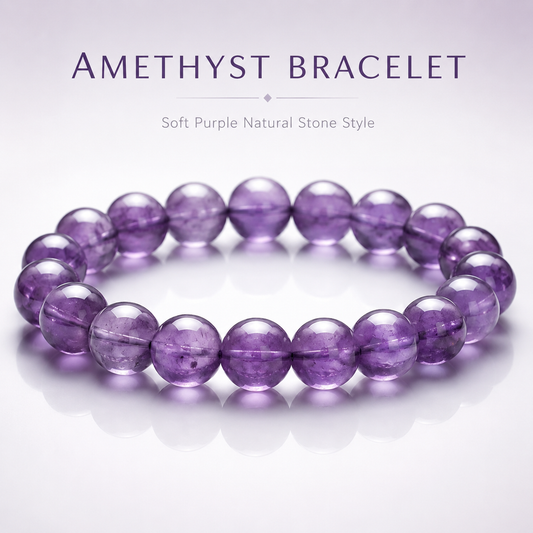 Amethyst Bracelet product photo with natural stone detail