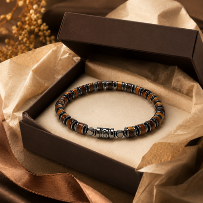 Old Roads Tiger Eye Bracelet gift-ready box styling