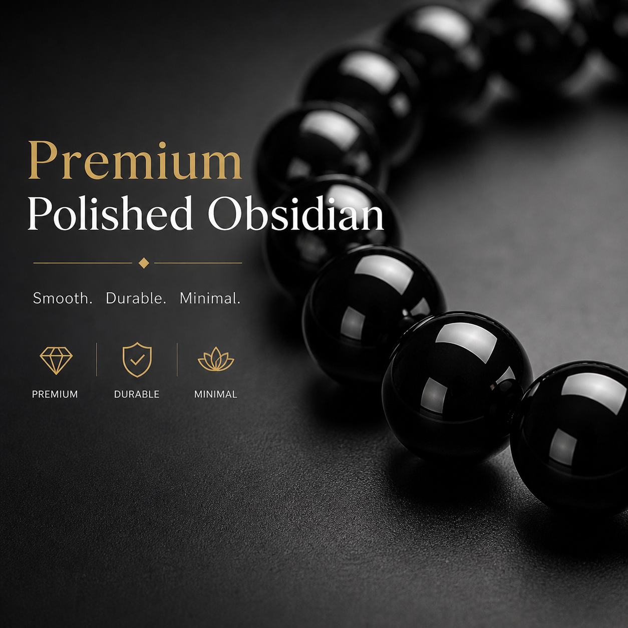 Black Obsidian Bracelet close-up detail