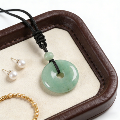 Green Aventurine Pendant Necklace close-up detail