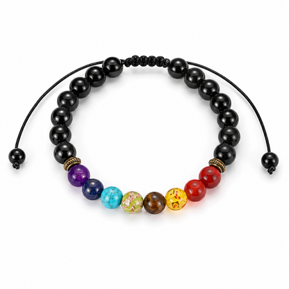 Black Obsidian Color Accent Bracelet color stone bead detail