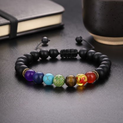 Matte Black Stone Color Accent Bracelet styled product photo