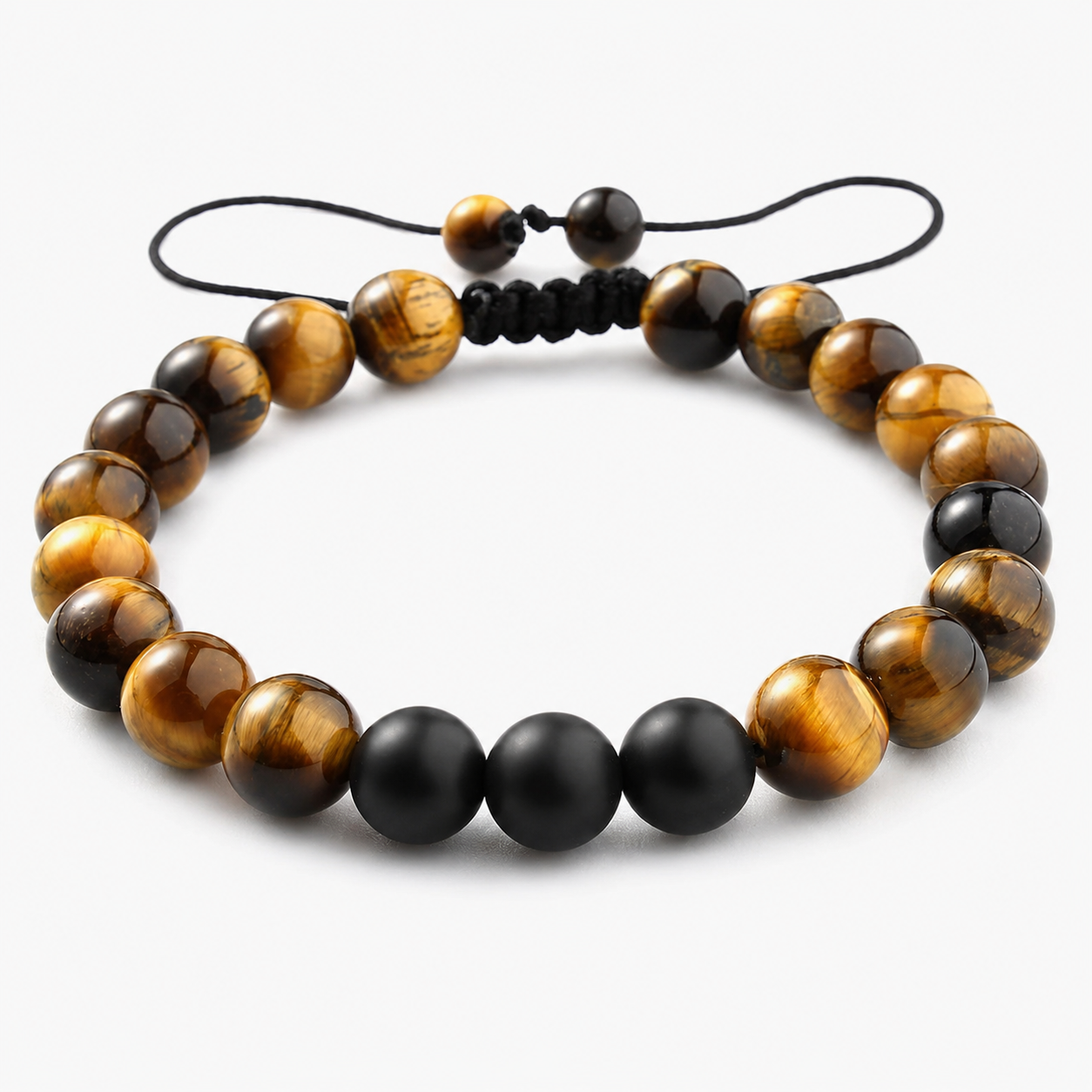 Tiger Eye & Matte Black Bracelet main product photo