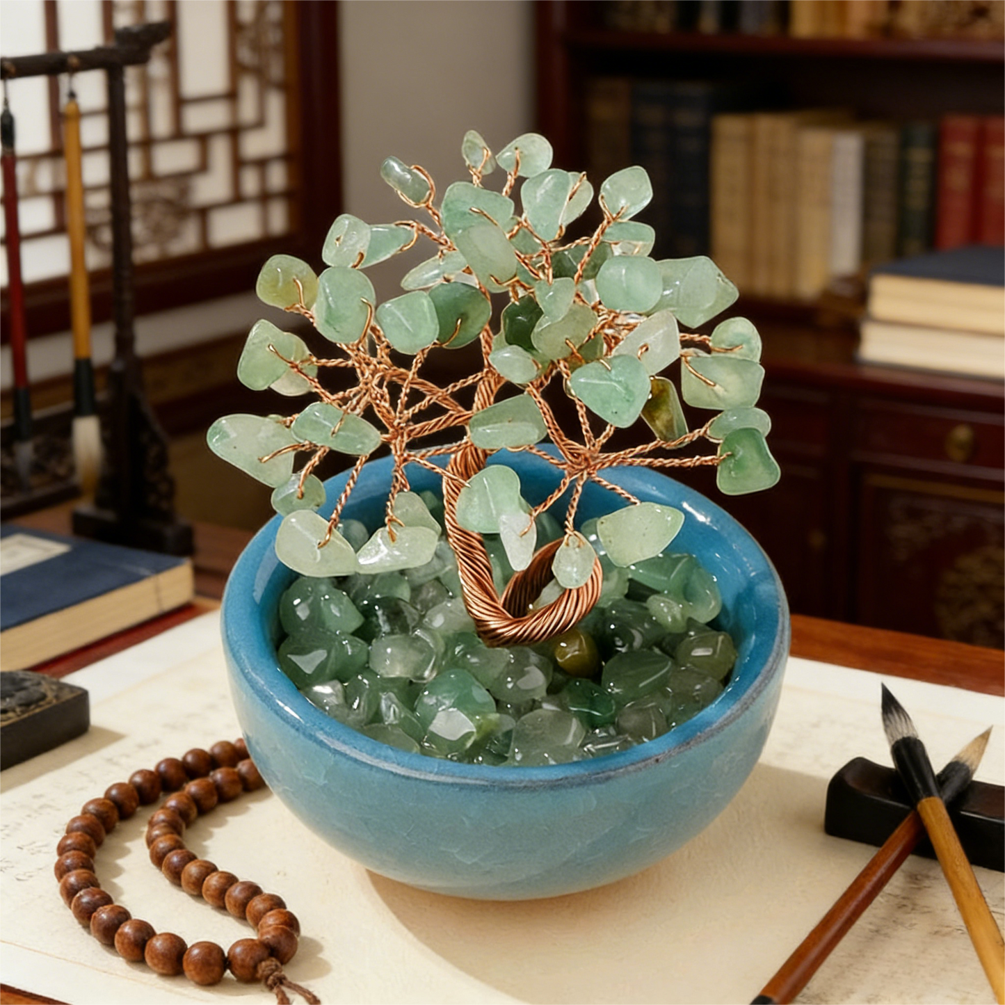The Opportunity Magnet" Green Aventurine Luck Bonsai (6 Branches)