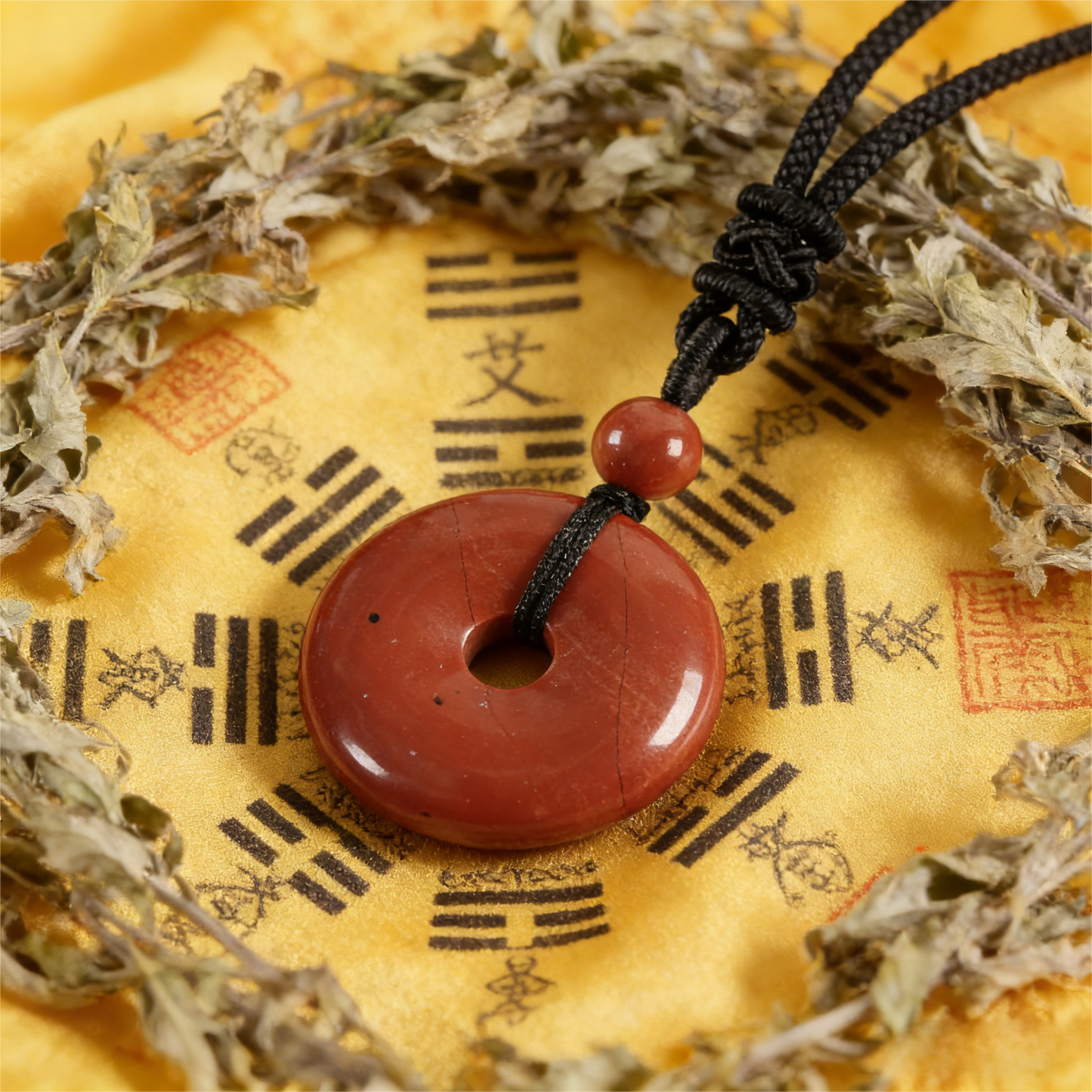 Circle of Vitality" Red Jasper Amulet (Root Chakra Grounding)