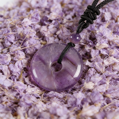 Circle of Peace" Amethyst Amulet Necklace (Aura Protection)