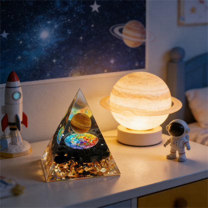 "The Golden Eye" Tiger Eye Orgone Pyramid (Focus & Prosperity)