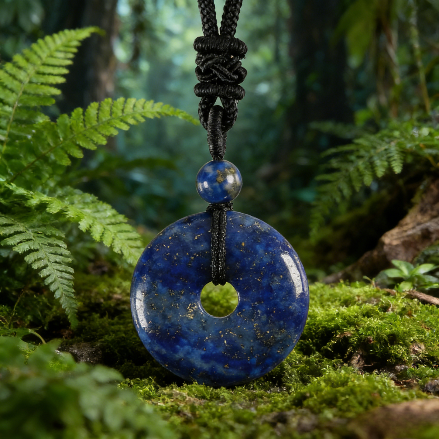 Lapis Lazuli Pendant Necklace product photo with natural stone detail