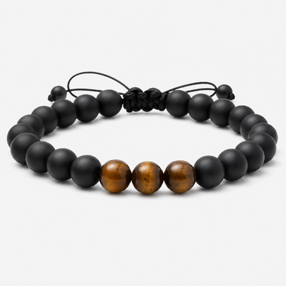 Matte Black & Tiger Eye Bracelet main product photo