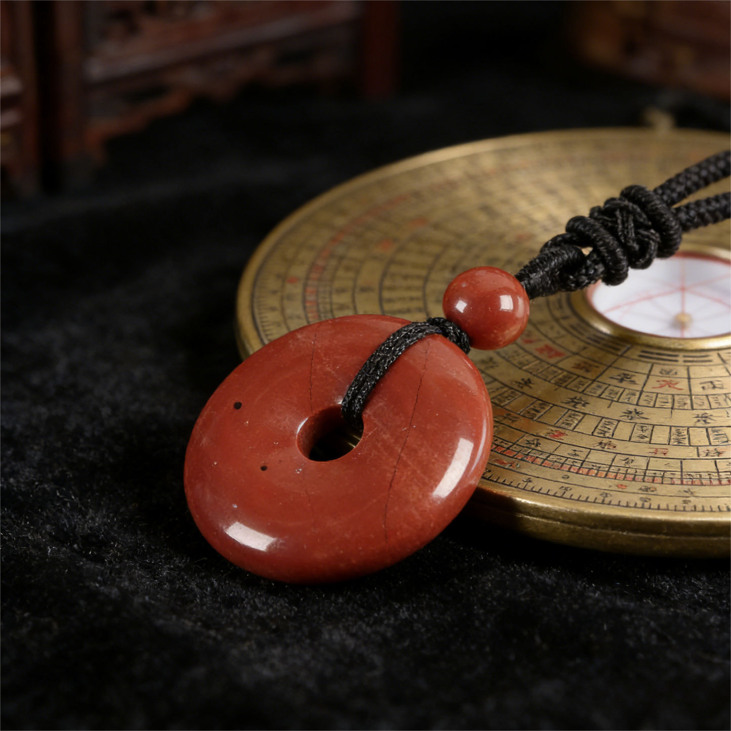 Circle of Vitality" Red Jasper Amulet (Root Chakra Grounding)