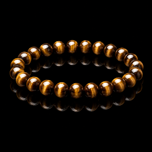 Golden Tiger Eye bracelet with polished brown and gold natural stone beads