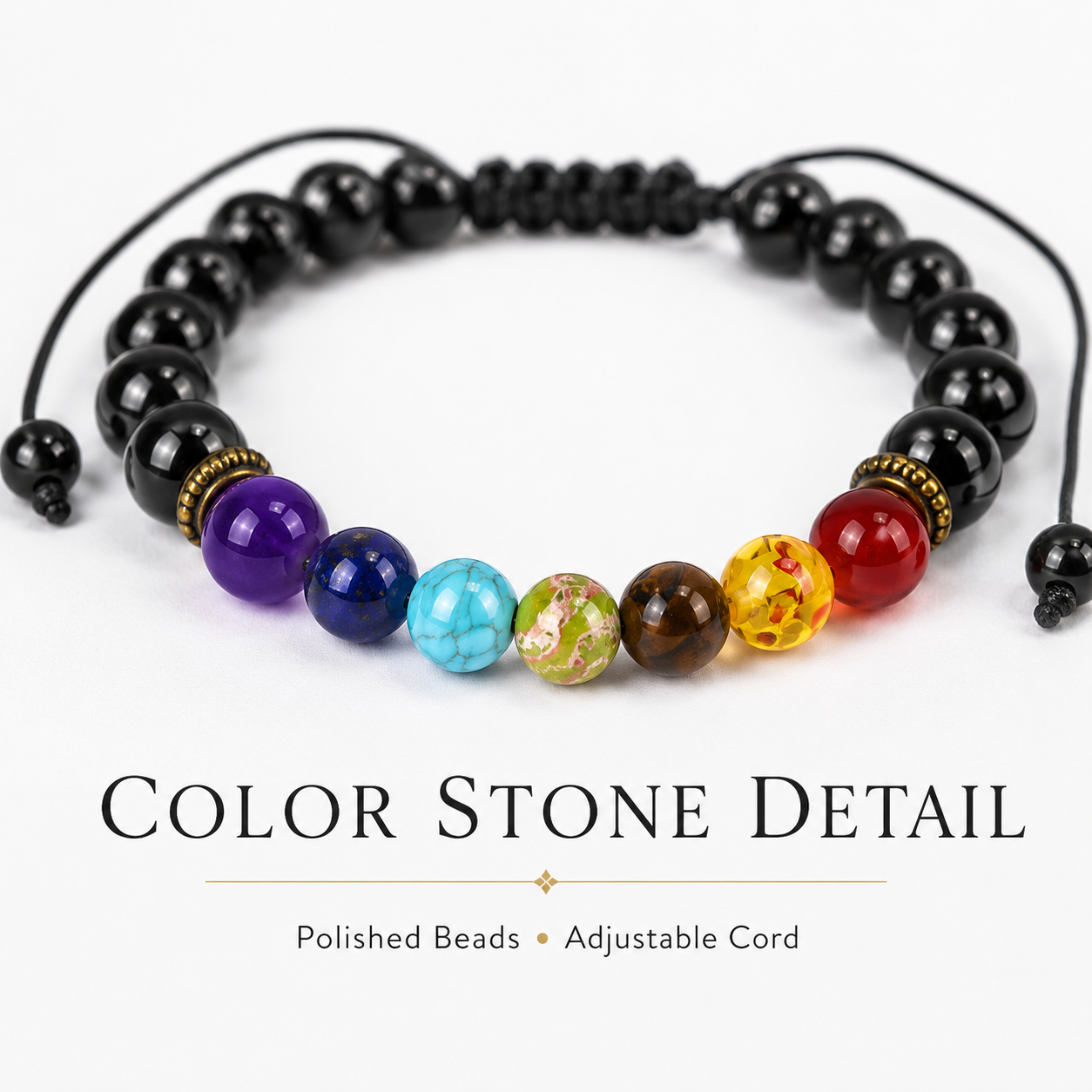 Black Obsidian Color Accent Bracelet styled product photo