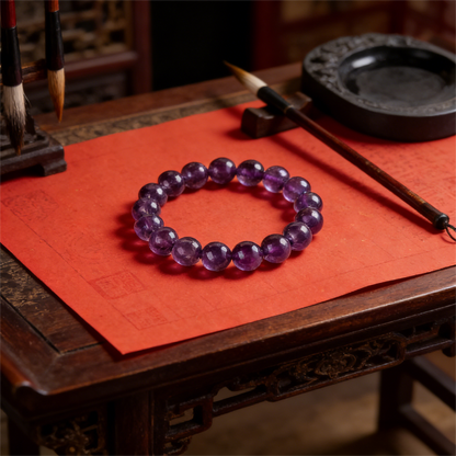 The Sovereign Mind" Amethyst Bracelet (Aura Purification)