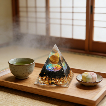 "The Golden Eye" Tiger Eye Orgone Pyramid (Focus & Prosperity)