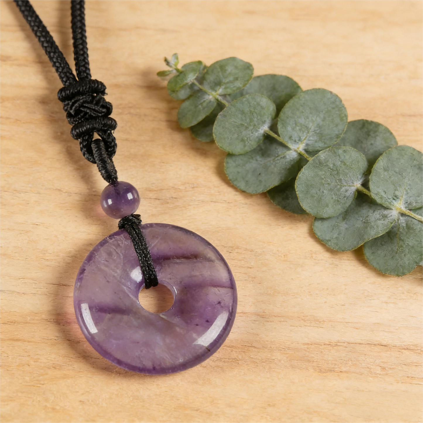 Circle of Peace" Amethyst Amulet Necklace (Aura Protection)