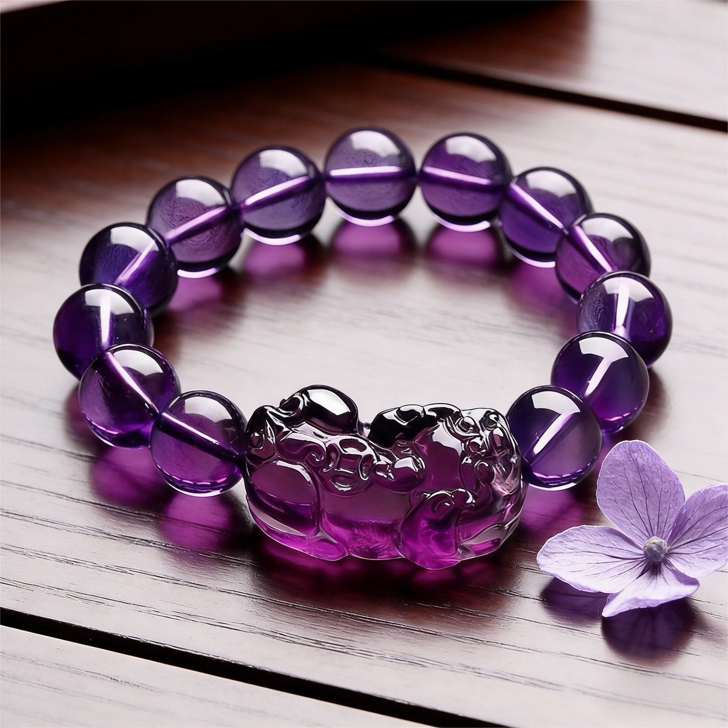 The Intuitive Investor" Amethyst Pixiu Wealth Bracelet