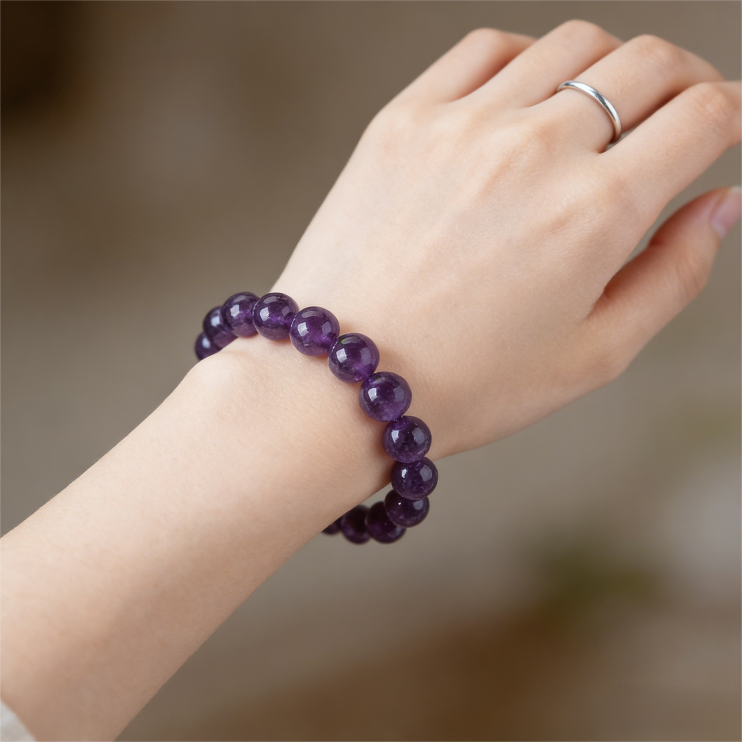 The Sovereign Mind" Amethyst Bracelet (Aura Purification)